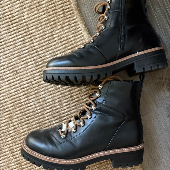 Target Black Ankle Boots with Brown Laces - Picture 2 of 3